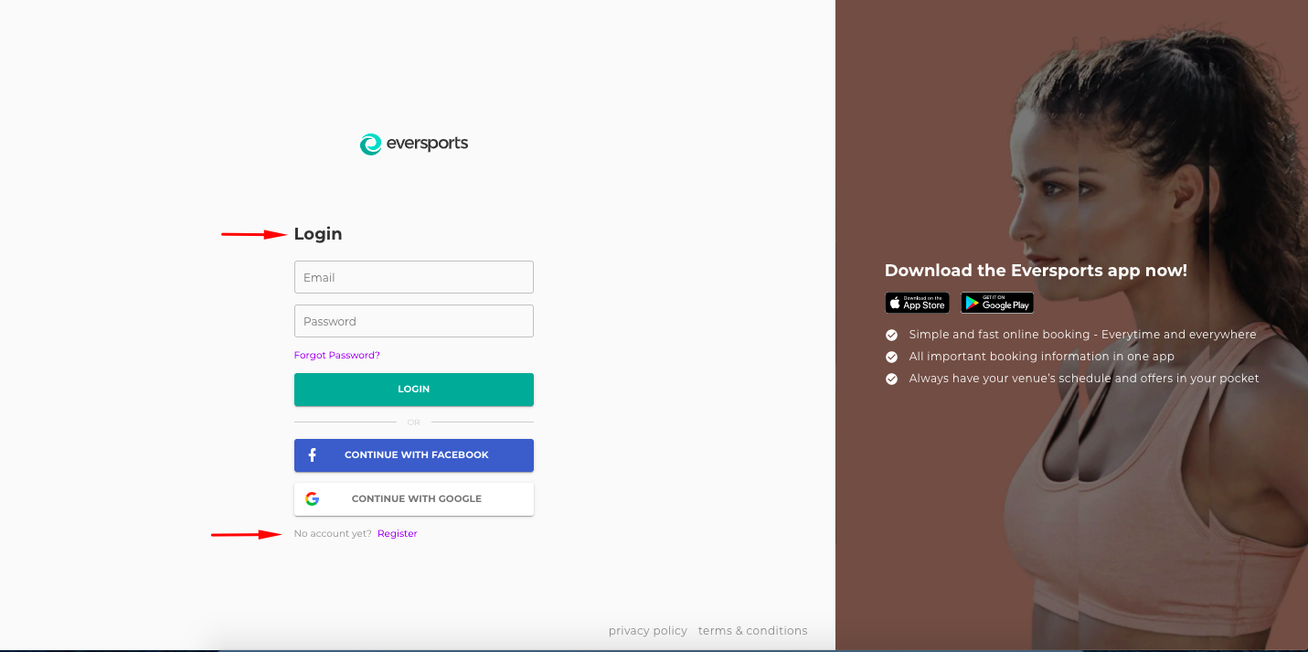 Create an account and log in (website)